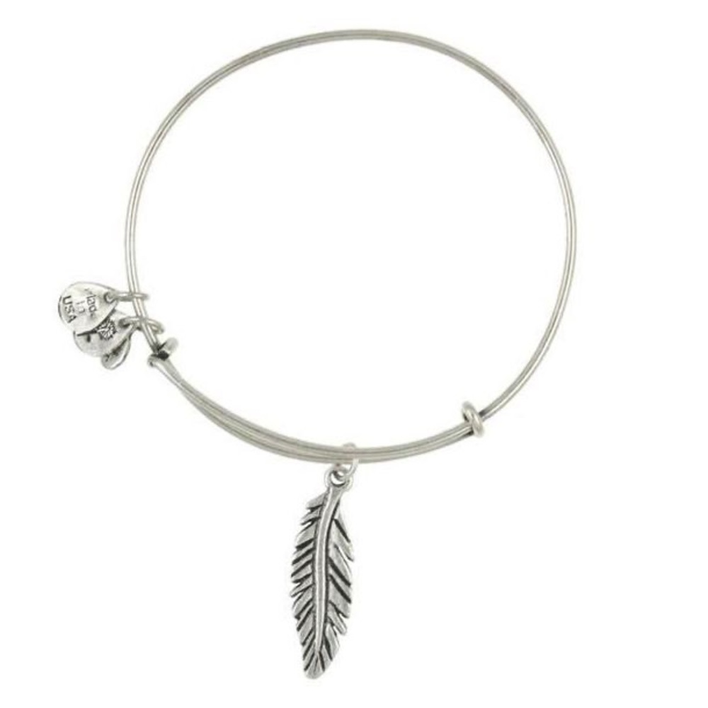 Alex and Ani Silver Tone Feather Bracelet
